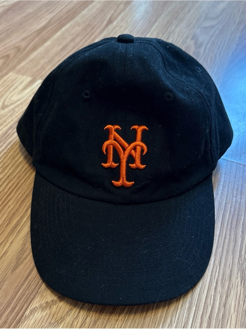 Black Baseball Cap with Orange Logo - Men
